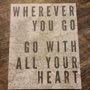 Wherever you go Go with all your heart sign